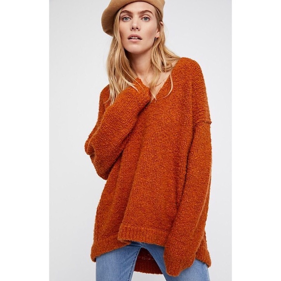 Free People Sweaters - Free People Lofty Rust Oversized Knit Sweater L